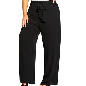 City Chic Trendy Plus Size Tie Waist Palazzo Pants